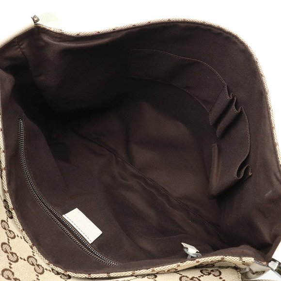 GUCCI GG canvas shoulder bag, leather, khaki beige, ivory, white, 146236 - Picture 6 of 10